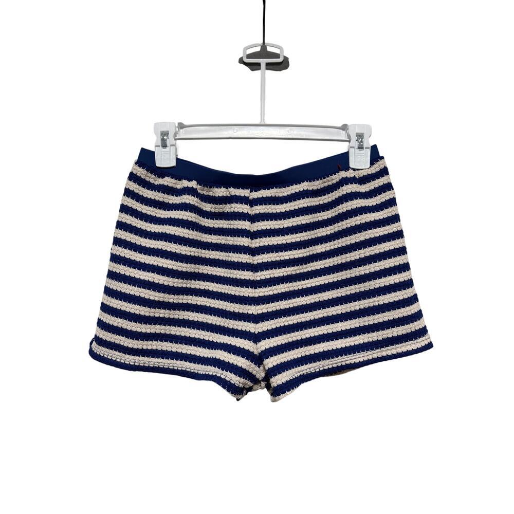 Striped Blue and White Knit Shorts Size M - Picture 2 of 7